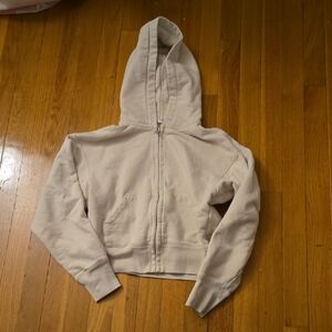 Uniqlo womens Cream Zip-Up Hoodie